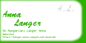 anna langer business card